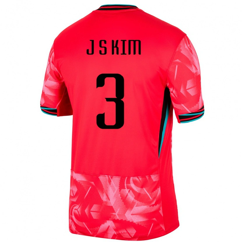 Danxenレディース韓国Jin-Su Kim#3赤ホームシャツ24-26ジャージーユニフォーム