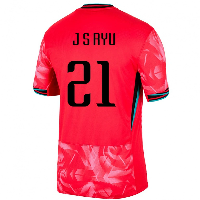 Danxenレディース韓国Ryu Ji Soo#21赤ホームシャツ24-26ジャージーユニフォーム
