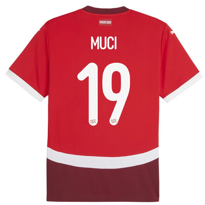 DanxenレディーススイスNikolas Muci#19赤ホームシャツ24-26ジャージーユニフォーム