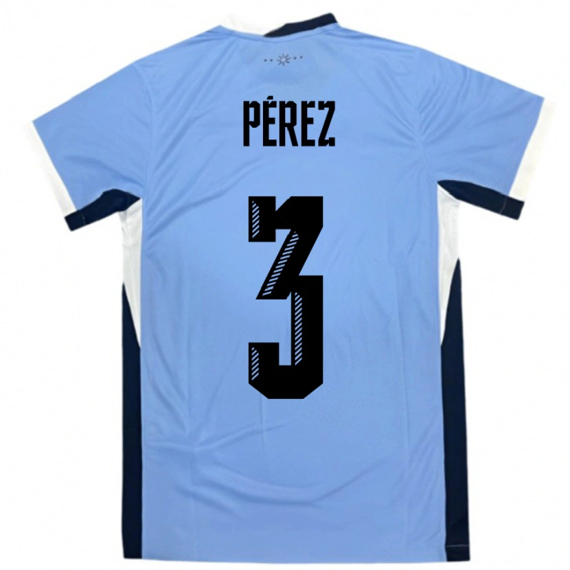 DanxenレディースウルグアイNicolás Pérez#3白黒ホームシャツ24-26ジャージーユニフォーム