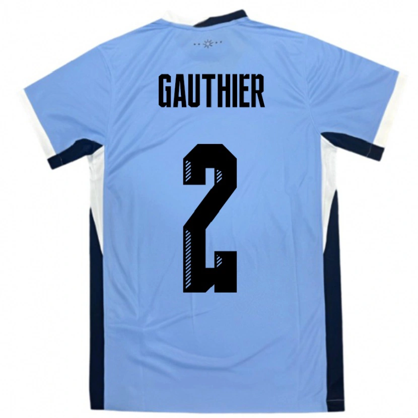 DanxenレディースウルグアイValentin Gauthier#2白黒ホームシャツ24-26ジャージーユニフォーム