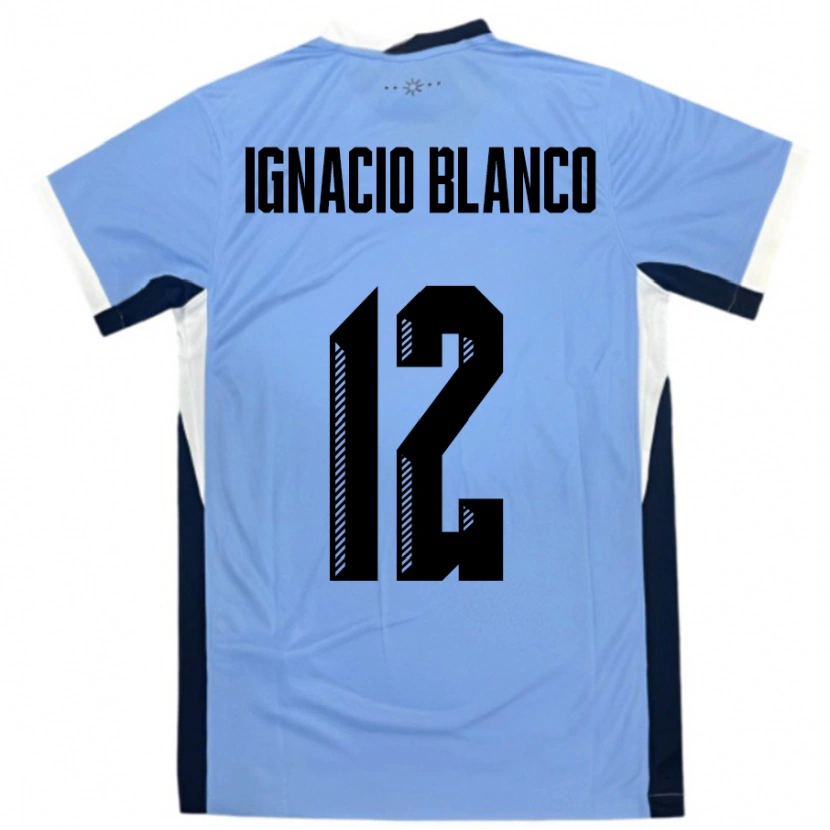 DanxenレディースウルグアイJuan Ignacio Blanco#12白黒ホームシャツ24-26ジャージーユニフォーム