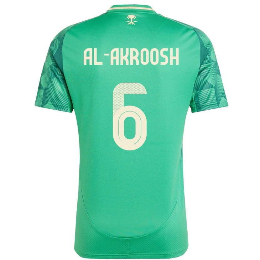 DanxenレディースサウジアラビアHassan Al-Akroosh#6緑ホームシャツ24-26ジャージーユニフォーム