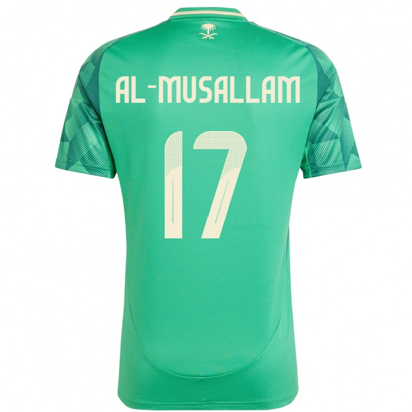 DanxenレディースサウジアラビアHassan Al-Musallam#17緑ホームシャツ24-26ジャージーユニフォーム