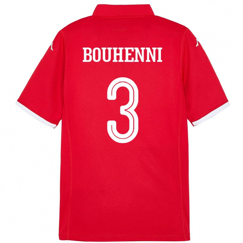 DanxenレディースチュニジアRayen Bouhenni#3赤ホームシャツ24-26ジャージーユニフォーム