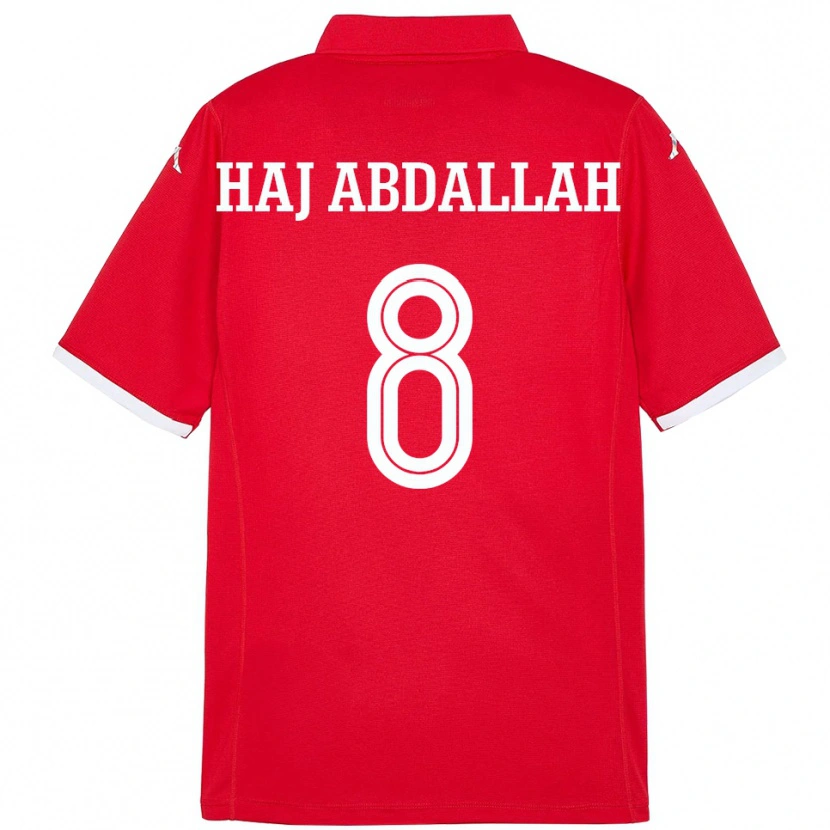 DanxenレディースチュニジアSaifedine Haj Abdallah#8赤ホームシャツ24-26ジャージーユニフォーム
