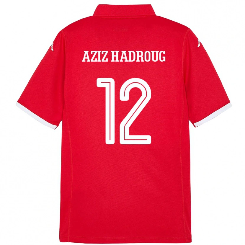 DanxenレディースチュニジアMohamed Aziz Hadroug#12赤ホームシャツ24-26ジャージーユニフォーム