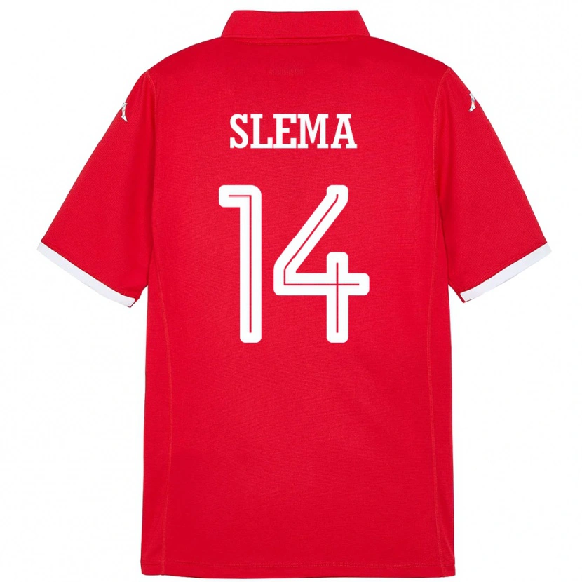 DanxenレディースチュニジアMazen Slema#14赤ホームシャツ24-26ジャージーユニフォーム
