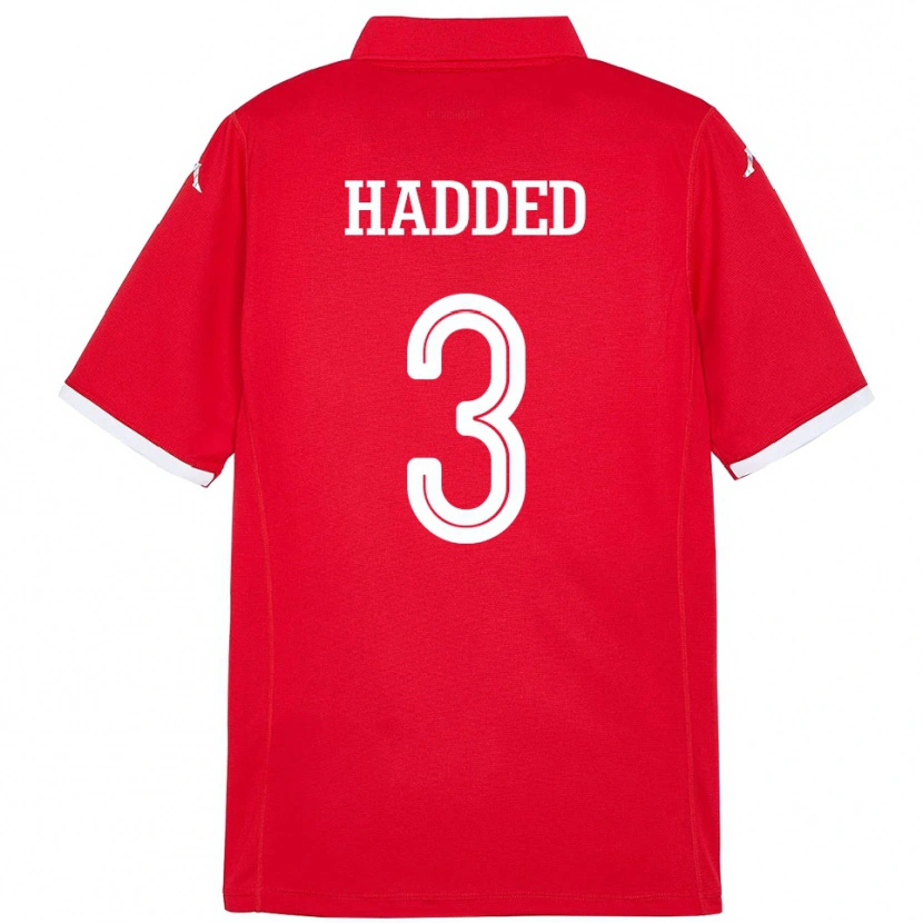 DanxenレディースチュニジアRayen Hadded#3赤ホームシャツ24-26ジャージーユニフォーム