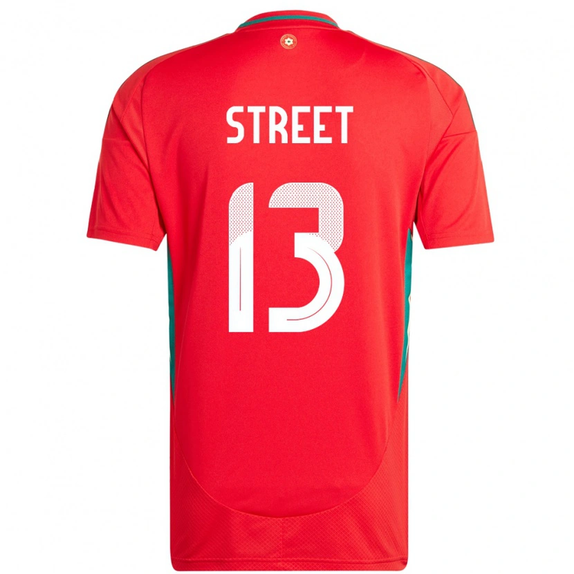 DanxenレディースウェールズCharlie Street#13赤ホームシャツ24-26ジャージーユニフォーム