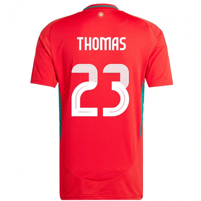 DanxenレディースウェールズIsaac Thomas#23赤ホームシャツ24-26ジャージーユニフォーム