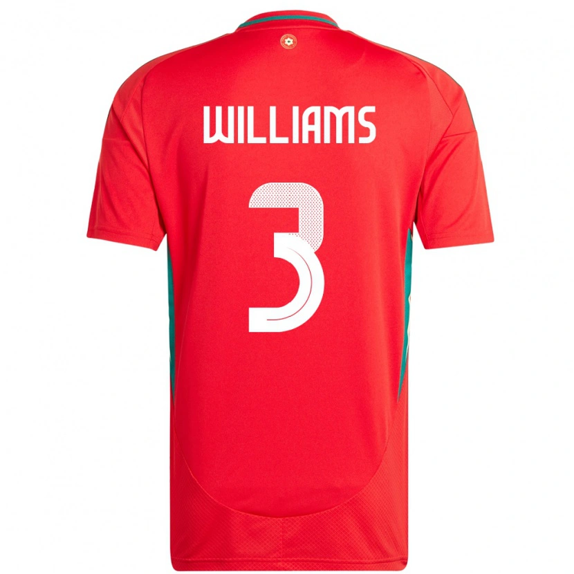 DanxenレディースウェールズZac Williams#3赤ホームシャツ24-26ジャージーユニフォーム