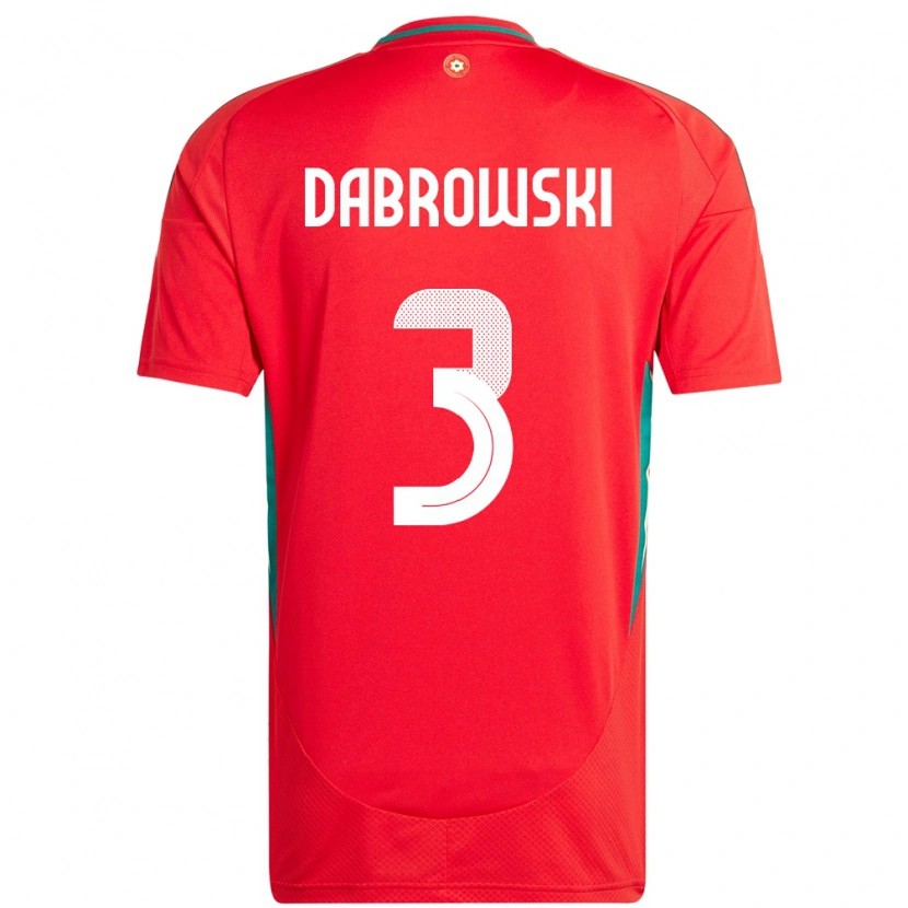 DanxenレディースウェールズSebastian Dabrowski#3赤ホームシャツ24-26ジャージーユニフォーム