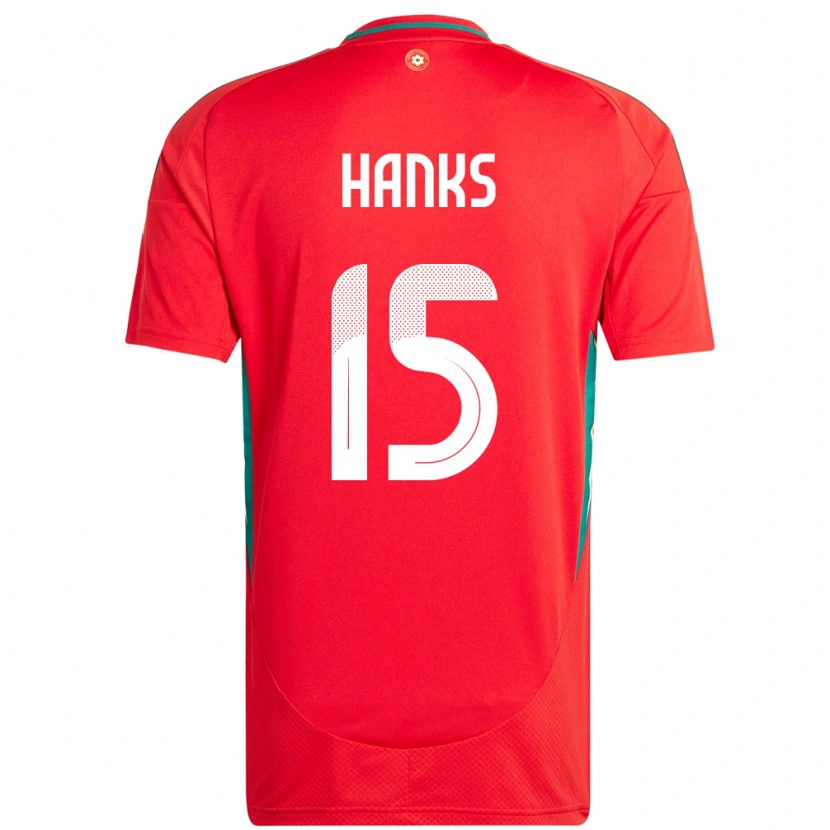 DanxenレディースウェールズJustin Hanks#15赤ホームシャツ24-26ジャージーユニフォーム