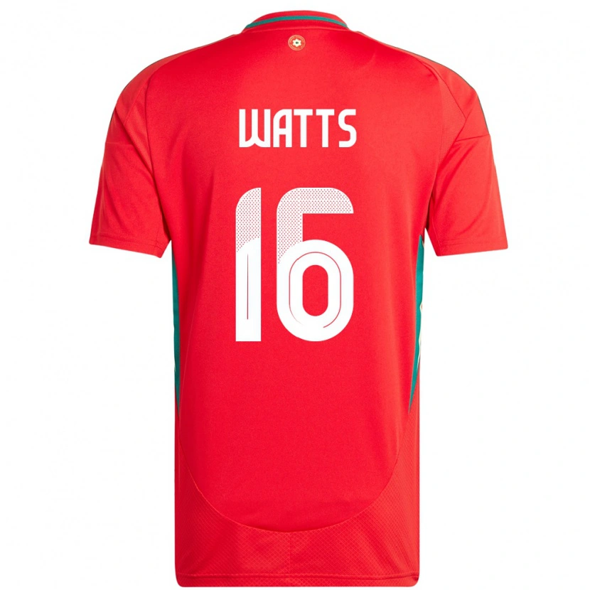 DanxenレディースウェールズDaniel Watts#16赤ホームシャツ24-26ジャージーユニフォーム