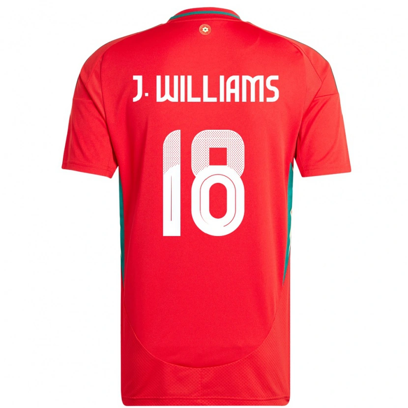 DanxenレディースウェールズJonathan Williams#18赤ホームシャツ24-26ジャージーユニフォーム