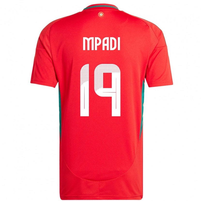 DanxenレディースウェールズJaphet Mpadi#19赤ホームシャツ24-26ジャージーユニフォーム