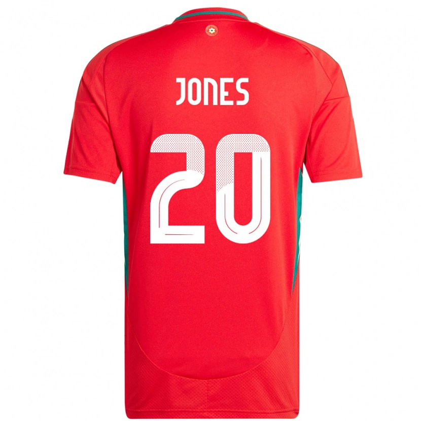 DanxenレディースウェールズCarrie Jones#20赤ホームシャツ24-26ジャージーユニフォーム