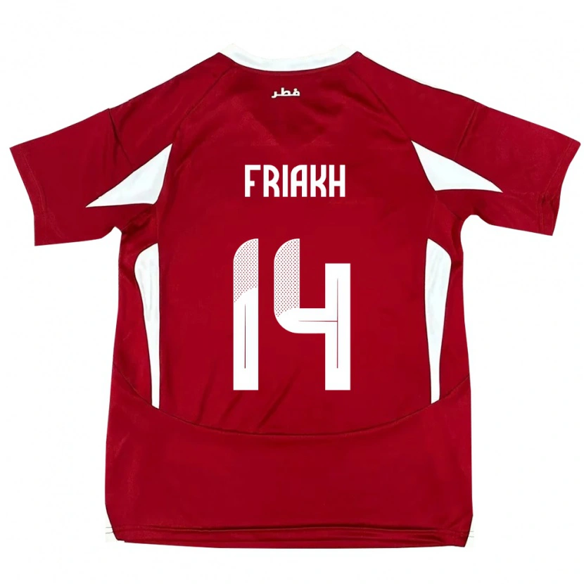 DanxenレディースカタールJamil Friakh#14赤ホームシャツ24-26ジャージーユニフォーム