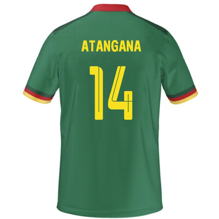 DanxenレディースカメルーンJoseph Atangana#14緑ホームシャツ24-26ジャージーユニフォーム