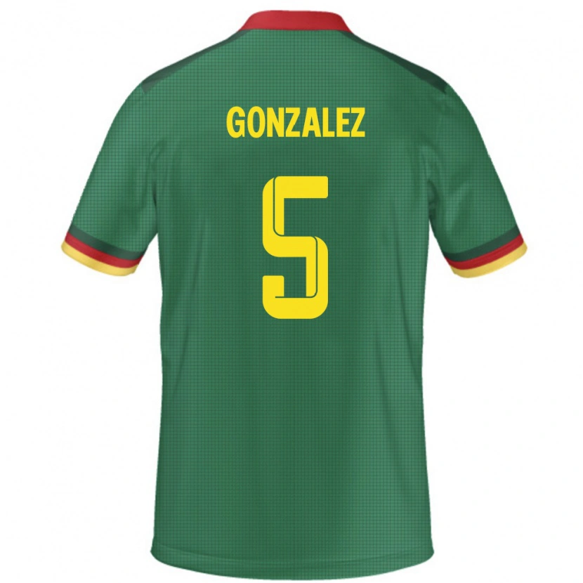 Danxenレディースカメルーンウマル・ゴンザレス#5緑ホームシャツ24-26ジャージーユニフォーム