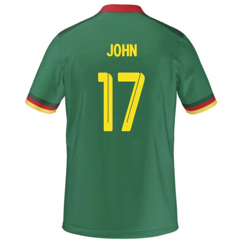 DanxenレディースカメルーンNchindo John#17緑ホームシャツ24-26ジャージーユニフォーム