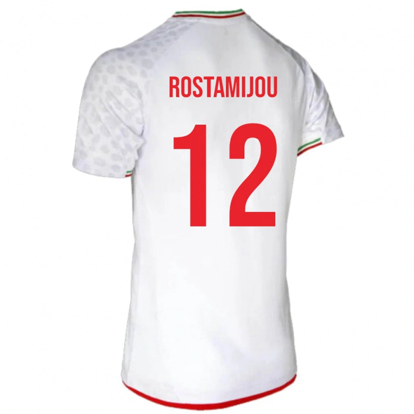DanxenレディースイランAlireza Rostamijou#12白ホームシャツ24-26ジャージーユニフォーム