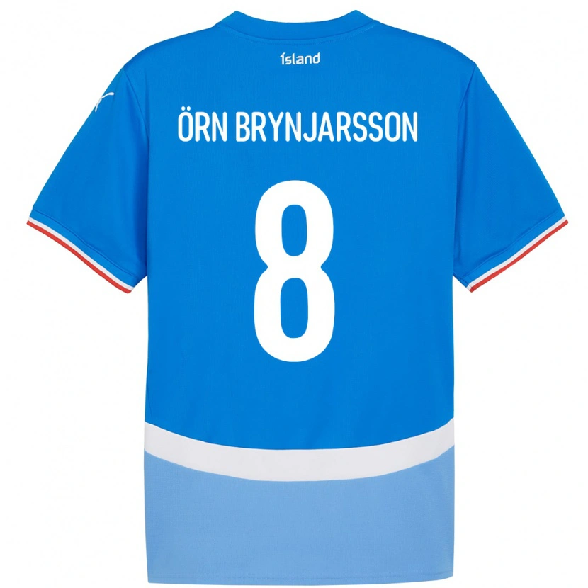 DanxenレディースアイスランドBjarki Örn Brynjarsson#8青ホームシャツ24-26ジャージーユニフォーム