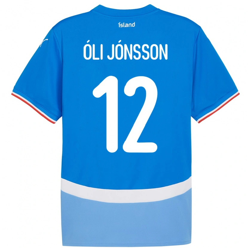 DanxenレディースアイスランドHaukur Óli Jónsson#12青ホームシャツ24-26ジャージーユニフォーム