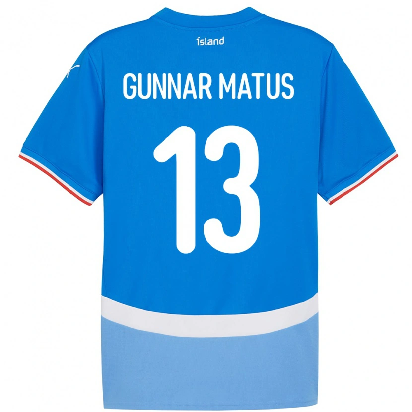 DanxenレディースアイスランドAron Gunnar Matus#13青ホームシャツ24-26ジャージーユニフォーム