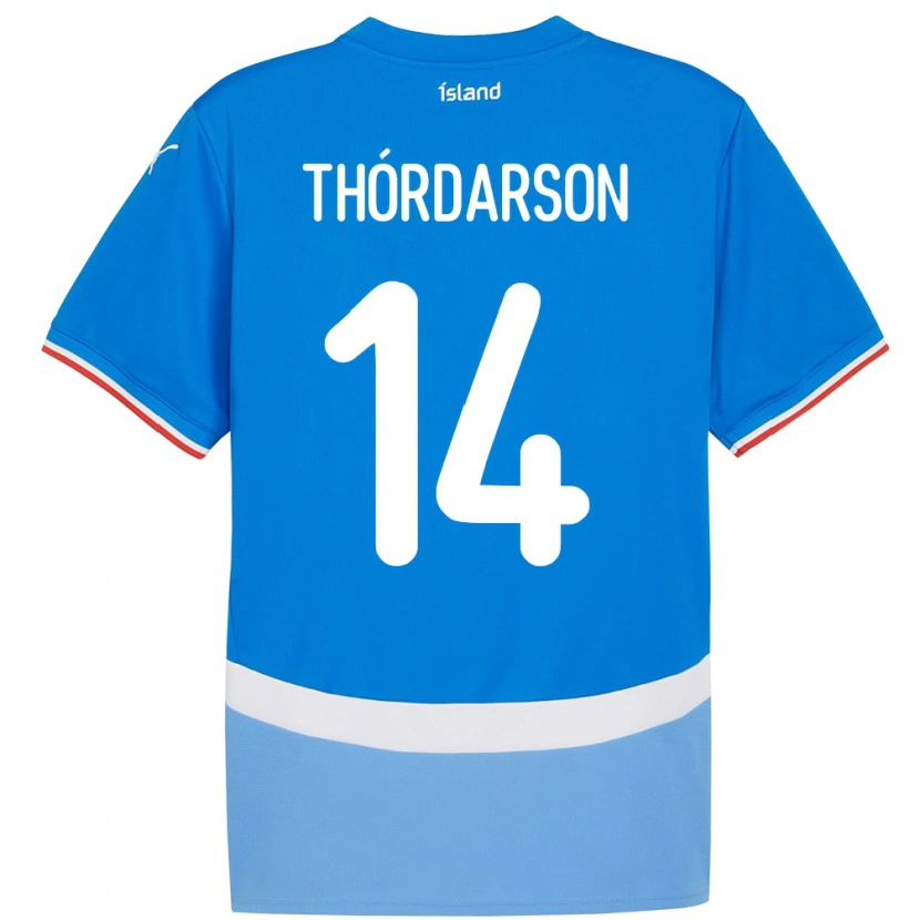 DanxenレディースアイスランドÓdinn Sturla Thórdarson#14青ホームシャツ24-26ジャージーユニフォーム