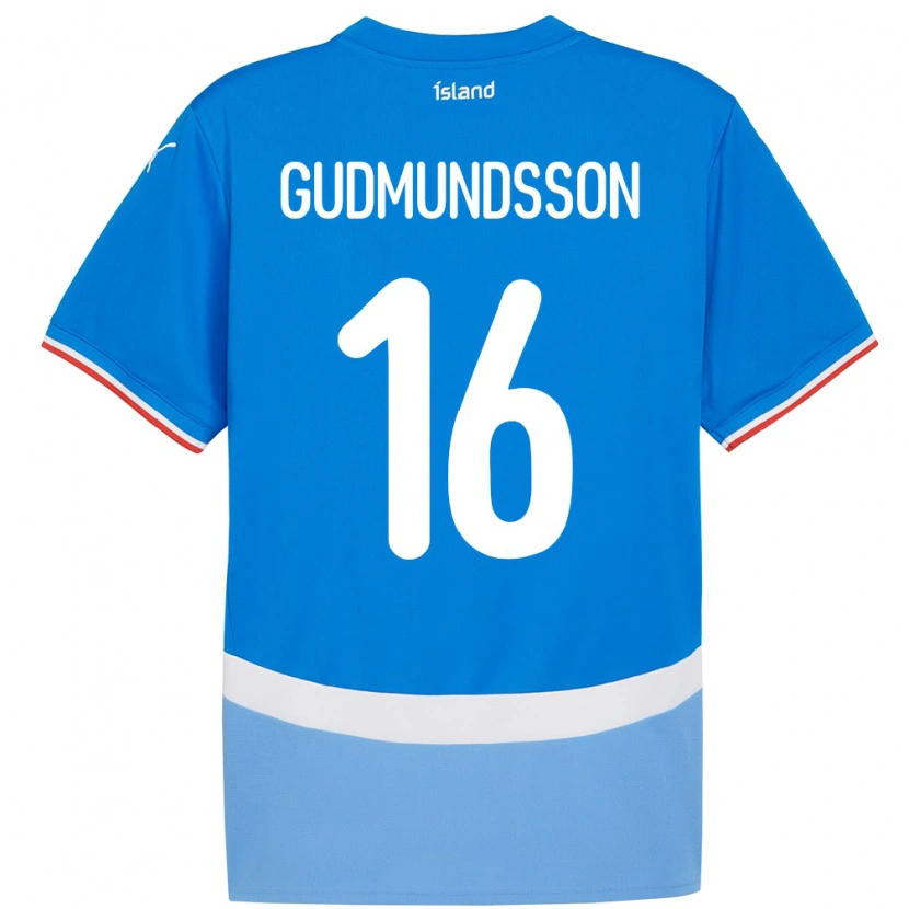 DanxenレディースアイスランドJón Breki Gudmundsson#16青ホームシャツ24-26ジャージーユニフォーム