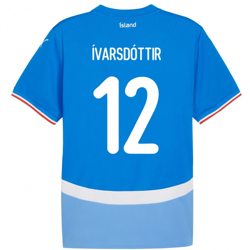 DanxenレディースアイスランドTelma Ívarsdóttir#12青ホームシャツ24-26ジャージーユニフォーム