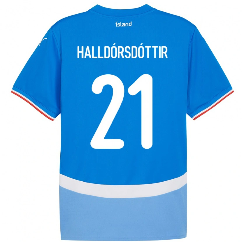 DanxenレディースアイスランドHafrún Rakel Halldórsdóttir#21青ホームシャツ24-26ジャージーユニフォーム