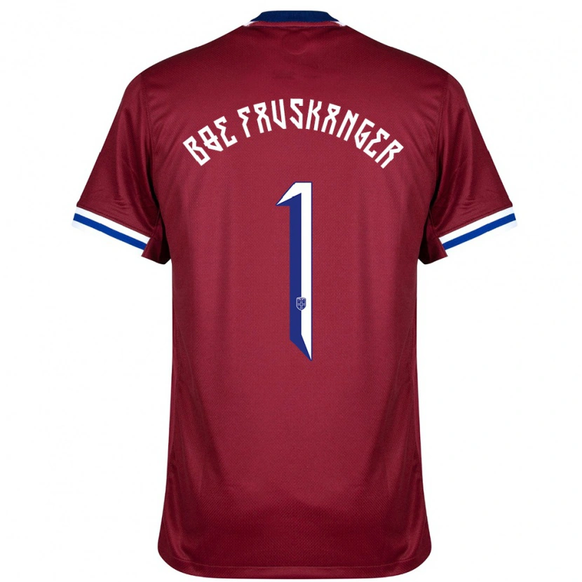 DanxenレディースノルウェーEinar Bøe Fauskanger#1赤青白ホームシャツ24-26ジャージーユニフォーム