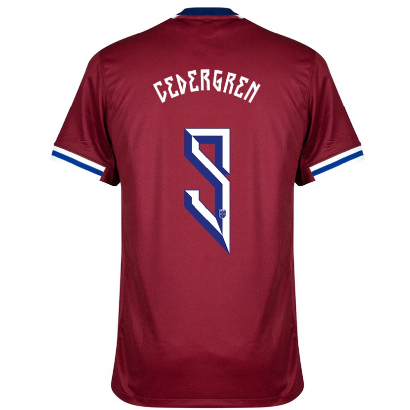 DanxenレディースノルウェーAbel Cedergren#9赤青白ホームシャツ24-26ジャージーユニフォーム