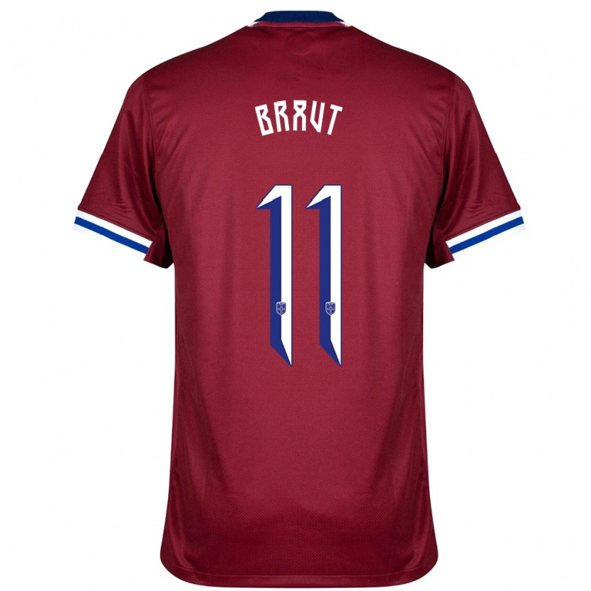 DanxenレディースノルウェーDaniel Braut#11赤青白ホームシャツ24-26ジャージーユニフォーム