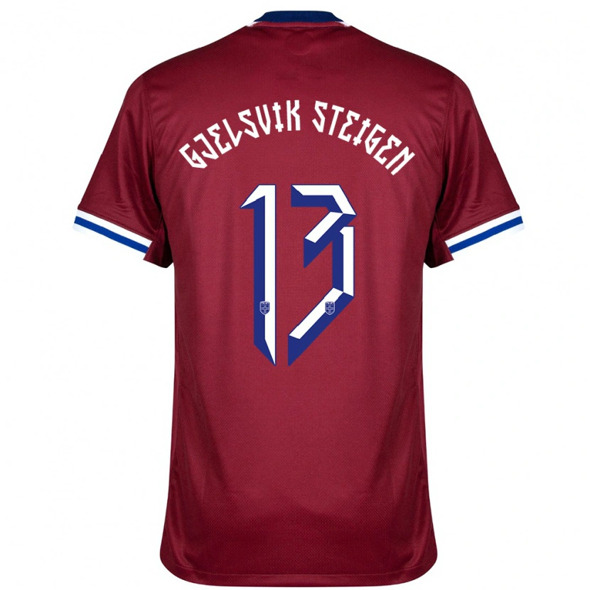 DanxenレディースノルウェーRasmus Gjelsvik Steigen#13赤青白ホームシャツ24-26ジャージーユニフォーム