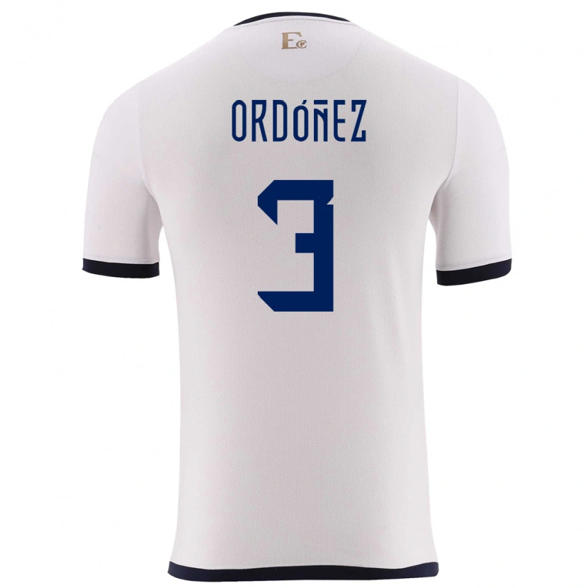 DanxenレディースエクアドルDeinner Ordóñez#3白アウェイシャツ24-26ジャージーユニフォーム