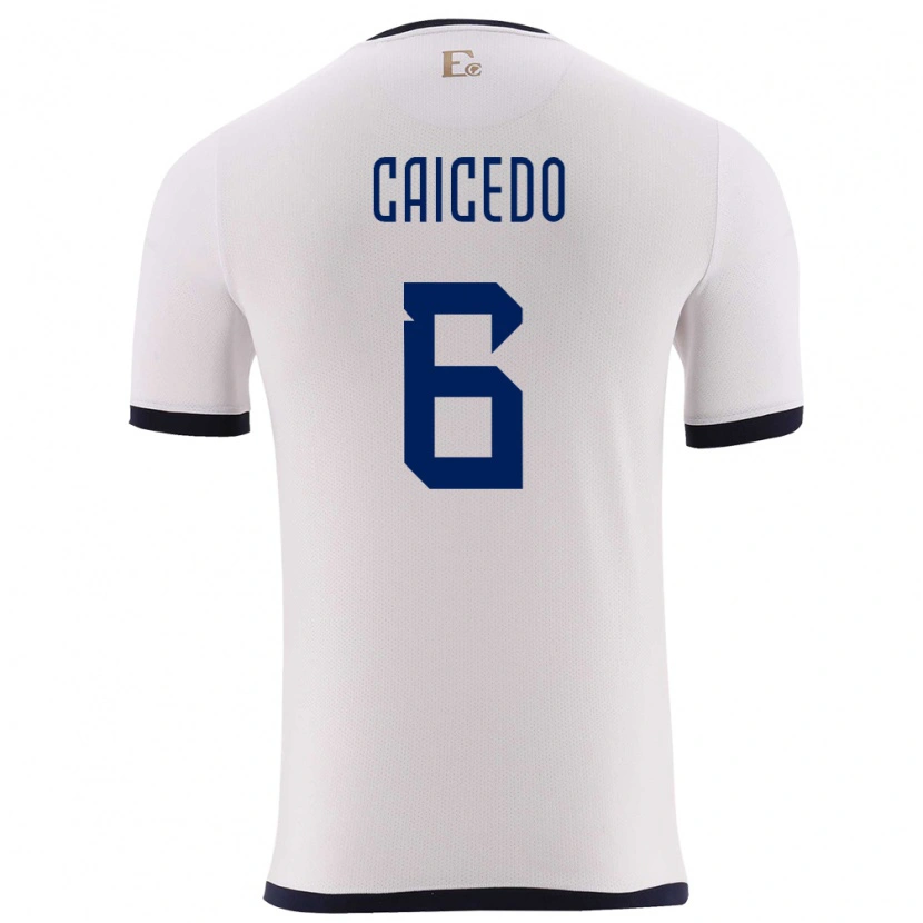 DanxenレディースエクアドルFricio Caicedo#6白アウェイシャツ24-26ジャージーユニフォーム