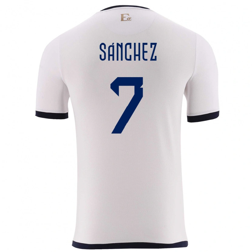 DanxenレディースエクアドルSantiago Sánchez#7白アウェイシャツ24-26ジャージーユニフォーム