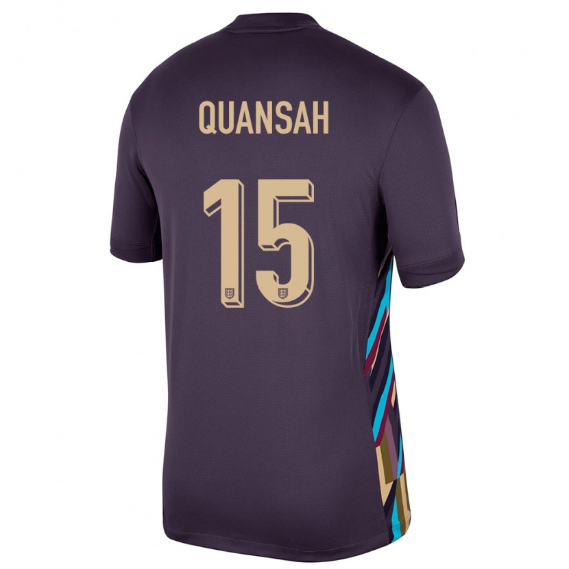 Danxenレディースイングランドジャレル・クアンサー#15ダークレーズンアウェイシャツ24-26ジャージーユニフォーム
