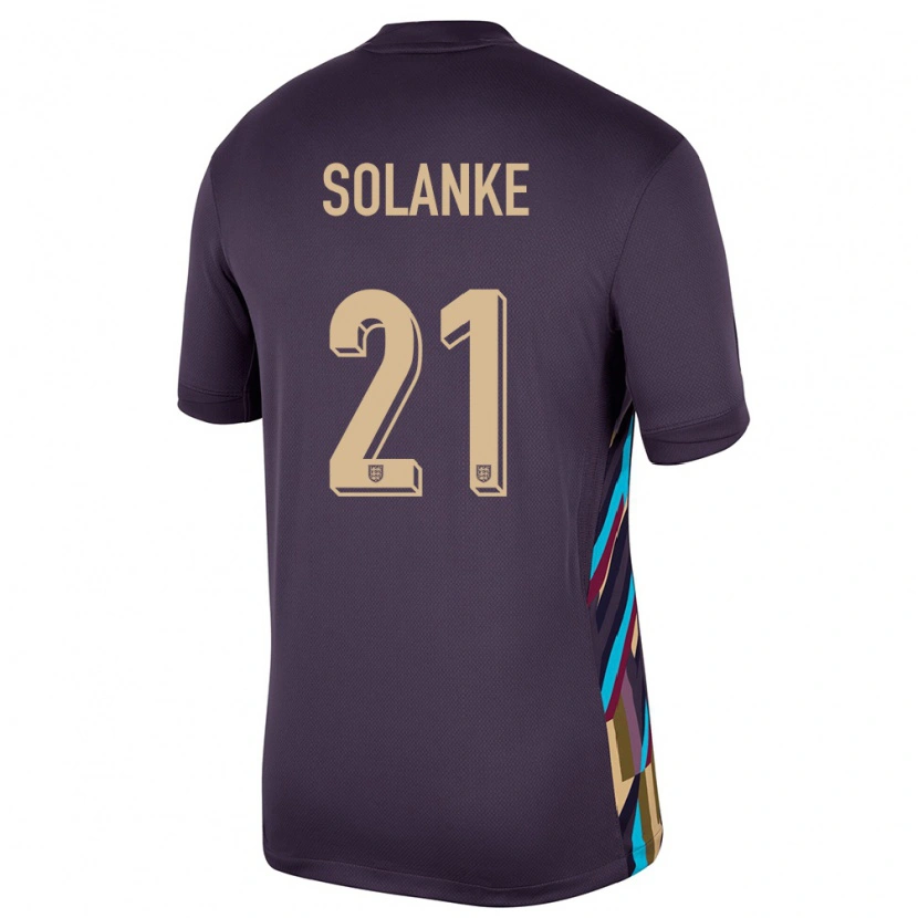 Danxenレディースイングランドドミニク・ソランケ#21ダークレーズンアウェイシャツ24-26ジャージーユニフォーム