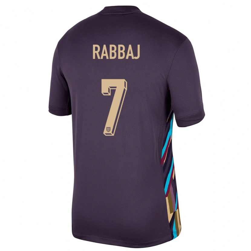DanxenレディースイングランドIbrahim Rabbaj#7ダークレーズンアウェイシャツ24-26ジャージーユニフォーム