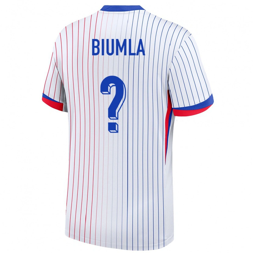 DanxenレディースフランスEmmanuel Biumla#0白アウェイシャツ24-26ジャージーユニフォーム