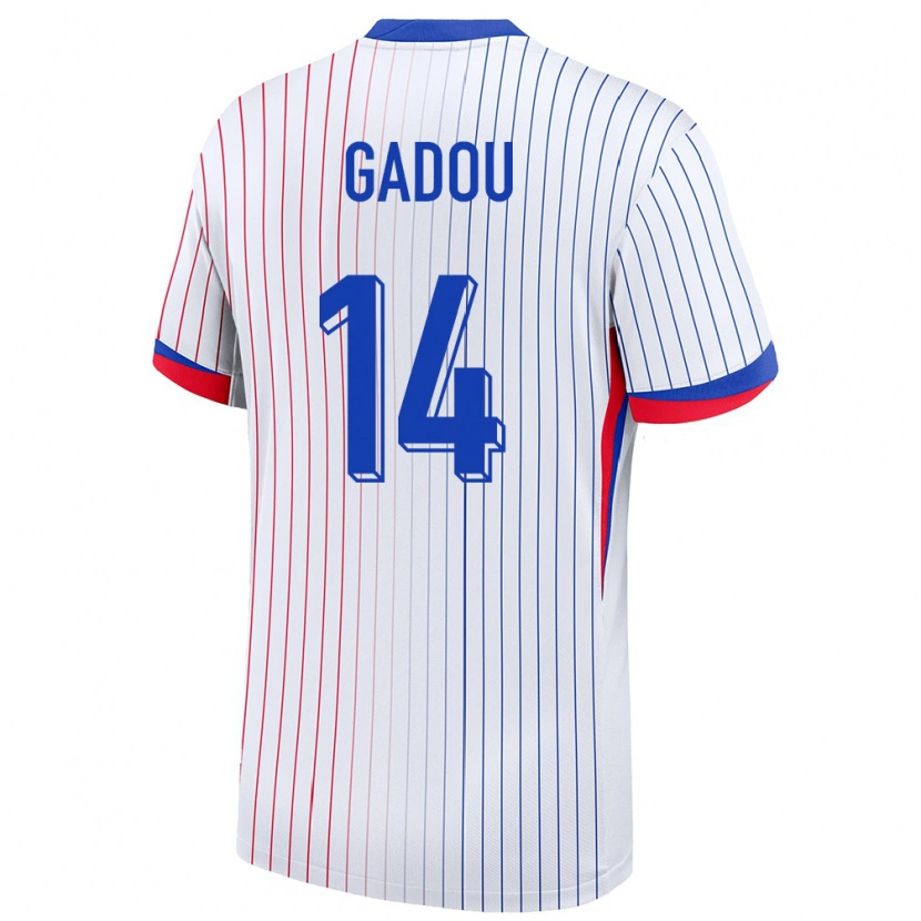 DanxenレディースフランスJoane Gadou#14白アウェイシャツ24-26ジャージーユニフォーム