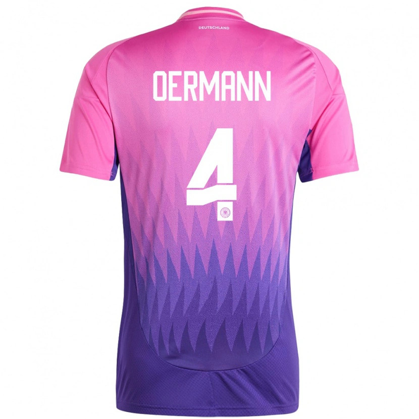 DanxenレディースドイツTim Oermann#4ピンクパープルアウェイシャツ24-26ジャージーユニフォーム