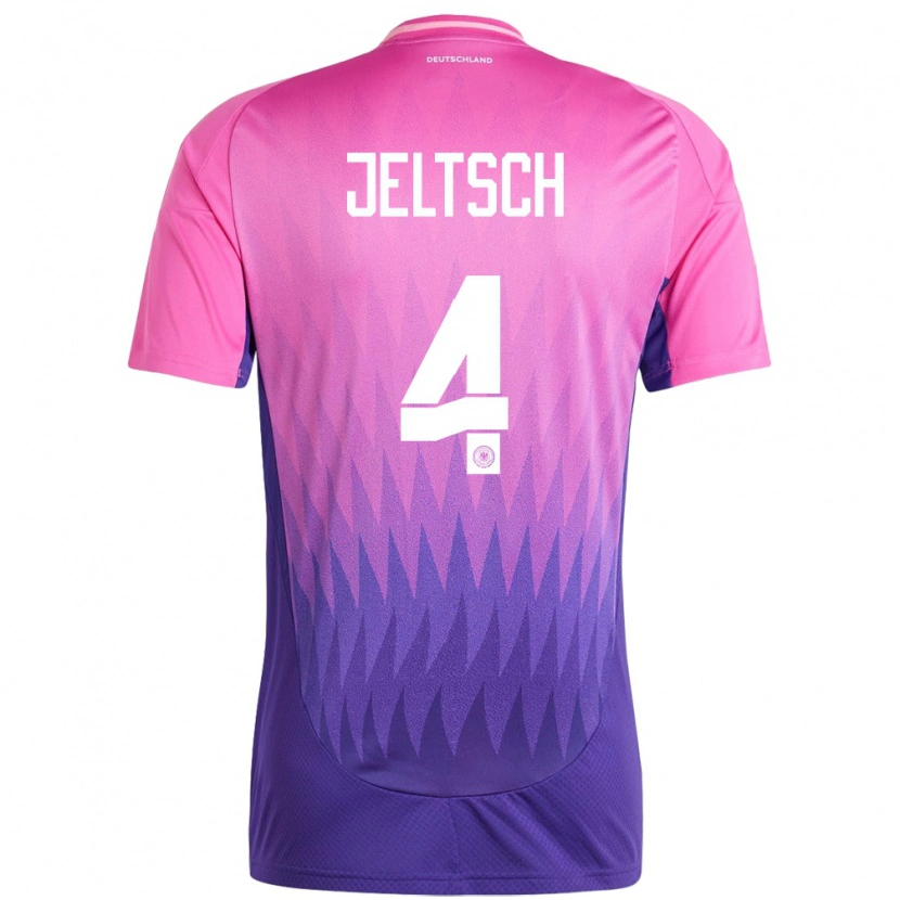 DanxenレディースドイツFinn Jeltsch#4ピンクパープルアウェイシャツ24-26ジャージーユニフォーム