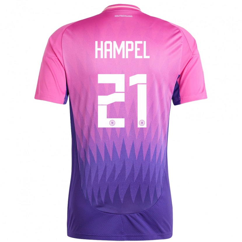 DanxenレディースドイツLuca Hampel#21ピンクパープルアウェイシャツ24-26ジャージーユニフォーム