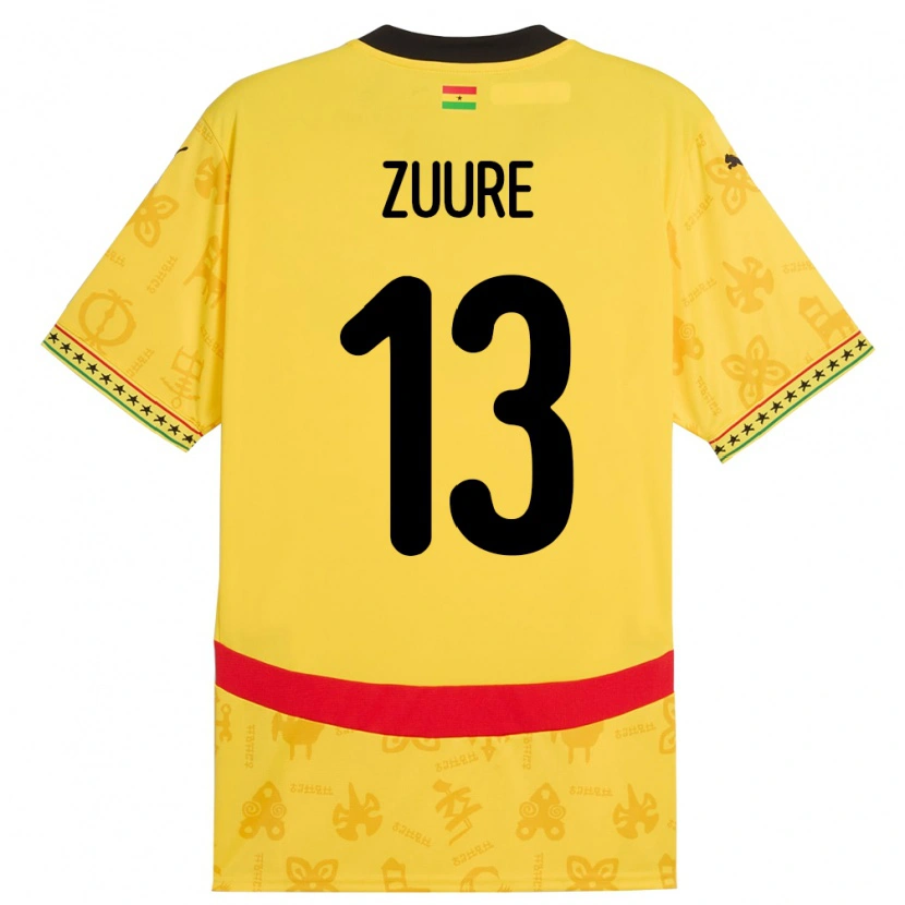 DanxenレディースガーナMoses Salifu Bawa Zuure#13イエローアウェイシャツ24-26ジャージーユニフォーム